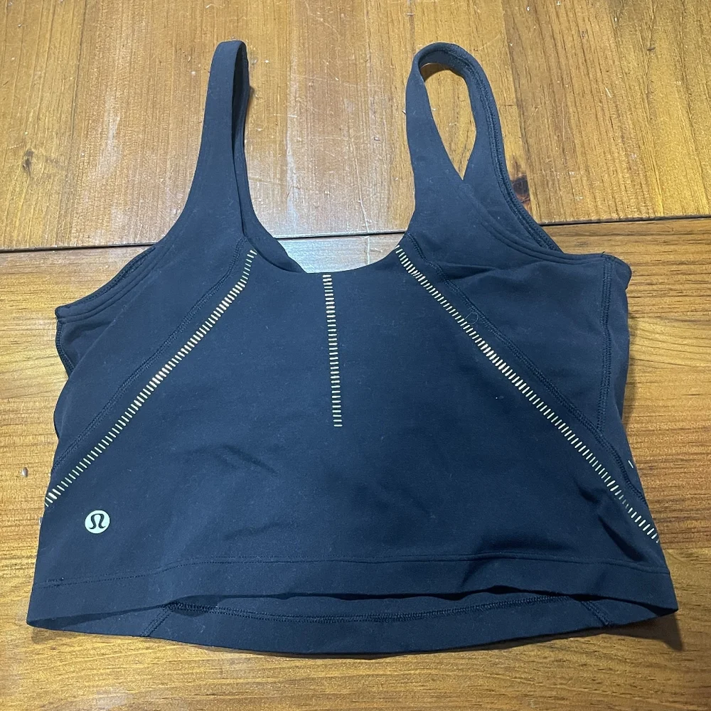 Lululemon Athletica Womens Align Black Gold Limited Crop Cami Tank Top Size 8‎